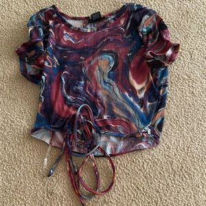 Cute tie-dye crop top with strings